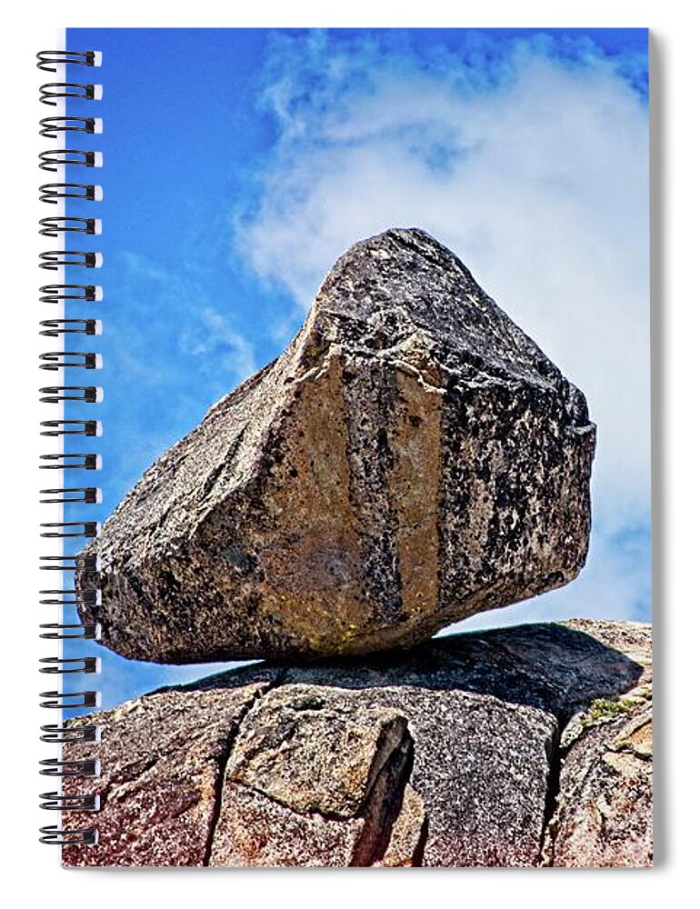Stone Spiral Notebook featuring the photograph Balancing Act by David Desautel
