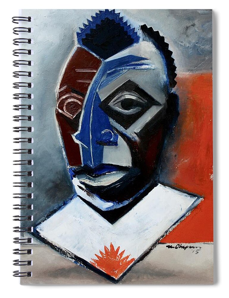 James Baldwin Spiral Notebook featuring the painting Baldwin / The Fire Next Time by Martel Chapman