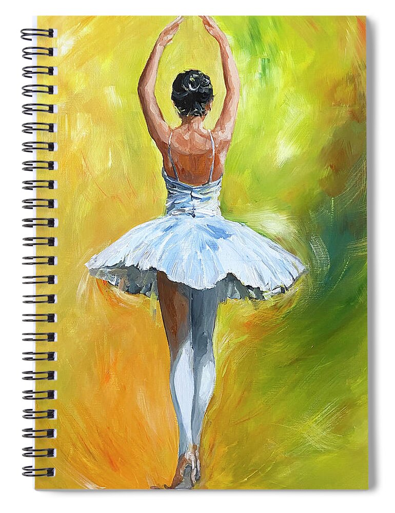 Ballerina Spiral Notebook featuring the painting Ballerina by Arti Chauhan