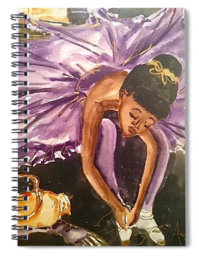  Spiral Notebook featuring the painting Ballerina Girl by Angie ONeal