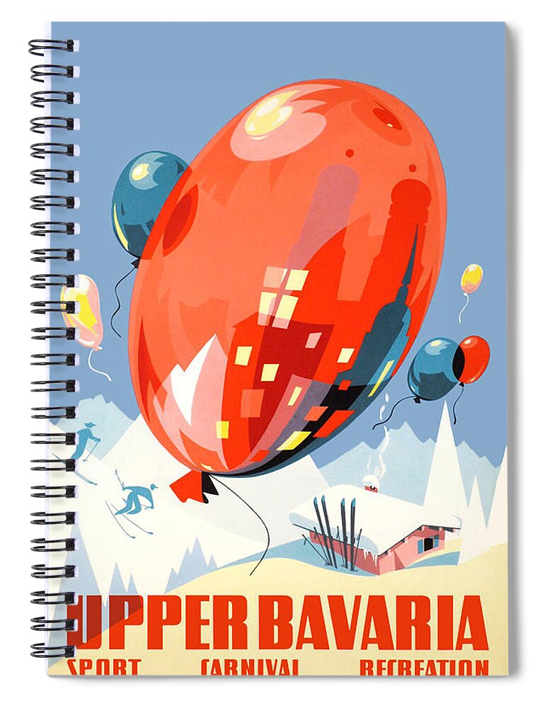 Balloons Spiral Notebook featuring the digital art Balloons Over Upper Bavaria by Long Shot