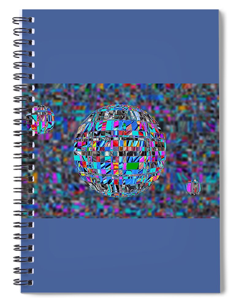 Digital Spiral Notebook featuring the digital art Ballsy Abstract by Ronald Mills