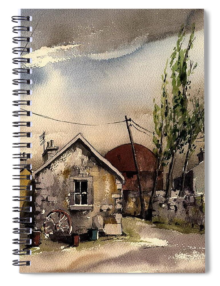  Spiral Notebook featuring the painting Ballyknockan Village, Wicklow by Val Byrne