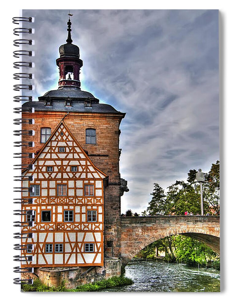 Bamberg Spiral Notebook featuring the photograph Bamberg Old Town Hall or Altes Rathaus - Germany by Paolo Signorini