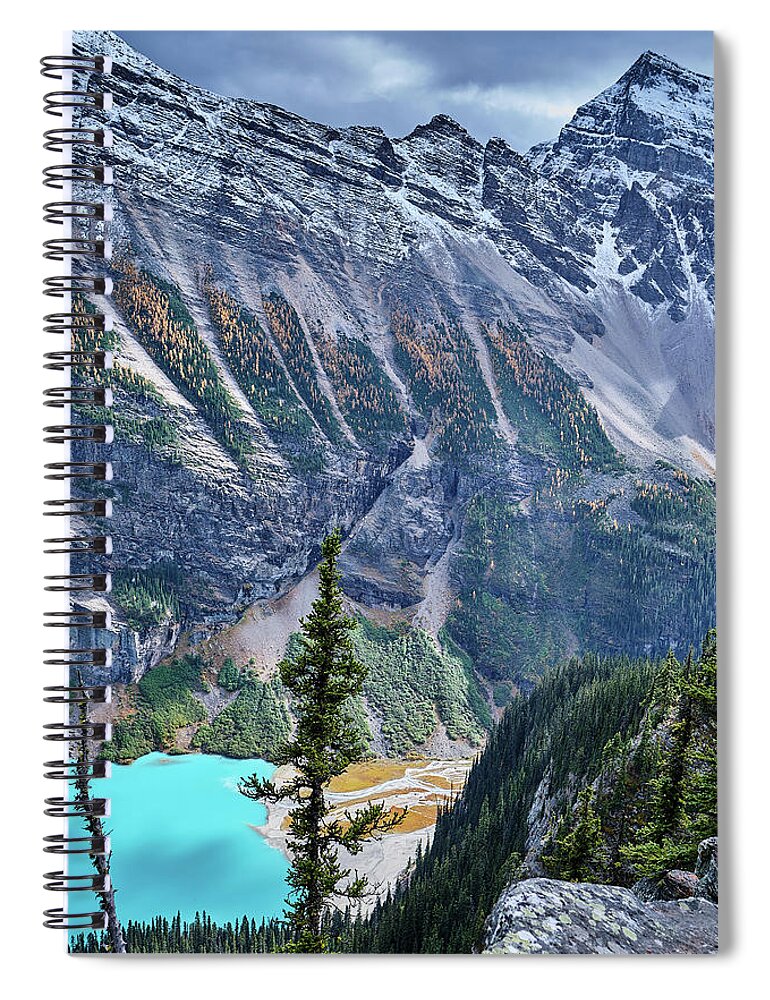 Banff Spiral Notebook featuring the photograph Banff Lake Louise Puzzle by Carl Marceau