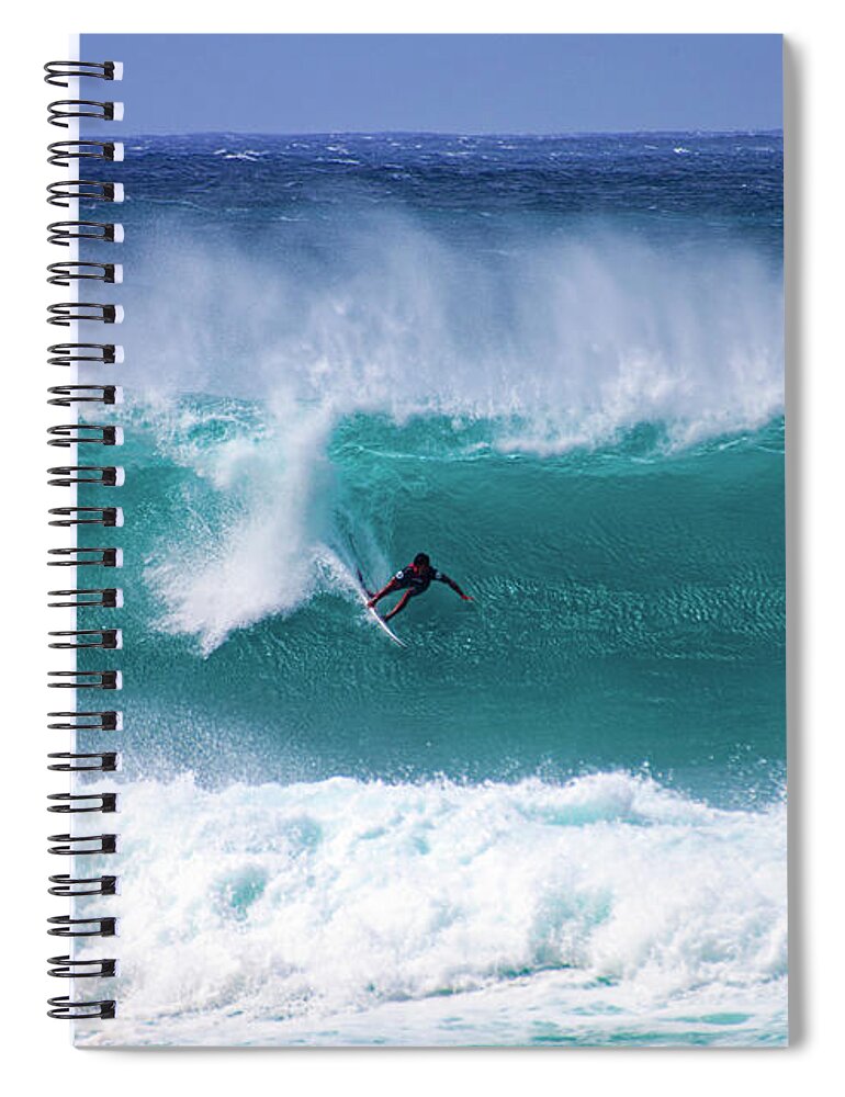 Hawaii Spiral Notebook featuring the photograph Banzai Pipeline 21 by Anthony Jones