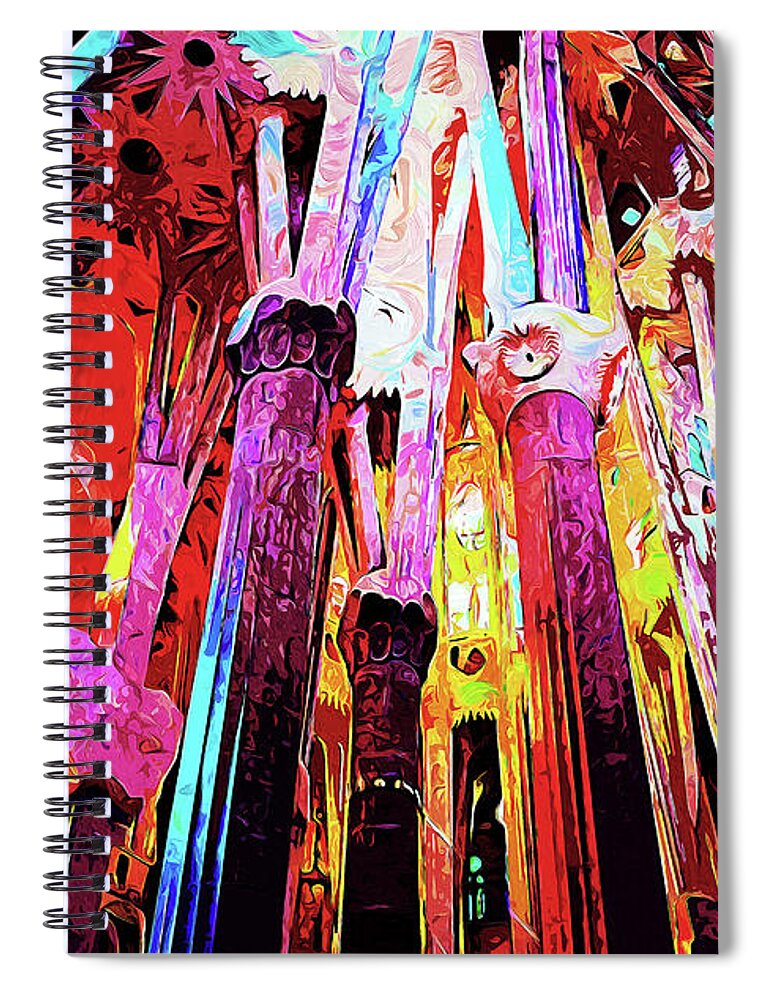 Sagrada Familia Spiral Notebook featuring the painting Barcelona, Sagrada Familia - 39 by AM FineArtPrints