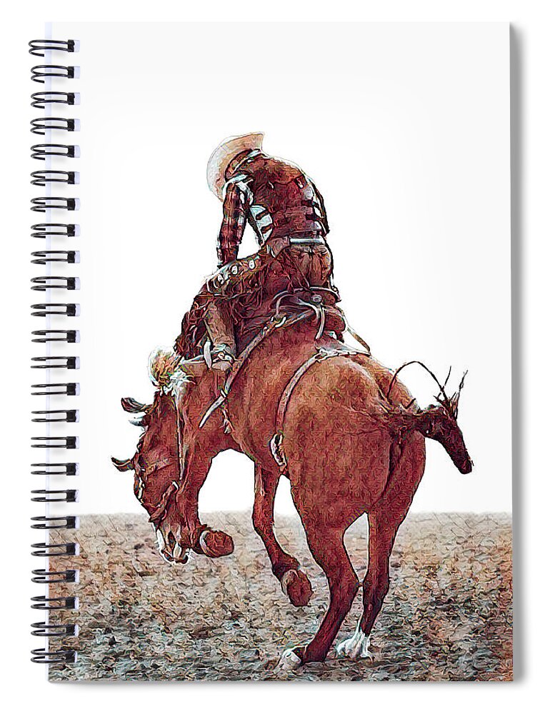 2010 Spiral Notebook featuring the digital art Bareback Rider - 6 c by Bruce Bonnett
