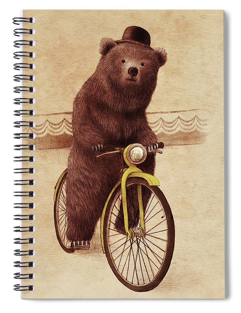 Bear Spiral Notebook featuring the drawing Barnabus by Eric Fan