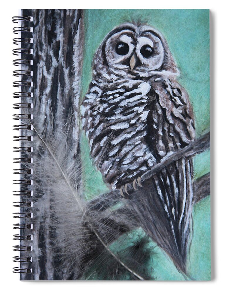 Art Spiral Notebook featuring the painting Barred Owl by Tammy Pool