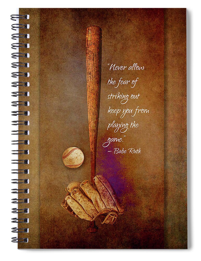 Photography Photopainting Spiral Notebook featuring the digital art Baseball Wisdom by Terry Davis