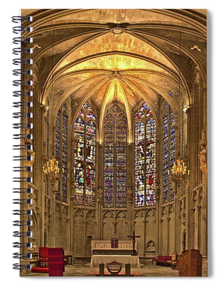 Basilique Spiral Notebook featuring the photograph Basilique Saint-Nazaire de Carcassonne by Sean Hannon