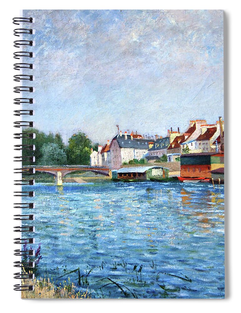 Leo Gausson Spiral Notebook featuring the photograph Bateaux a Lagny by Jack Torcello