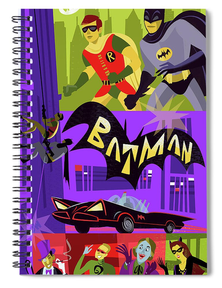 Batman Spiral Notebook featuring the digital art Batman by Alan Bodner