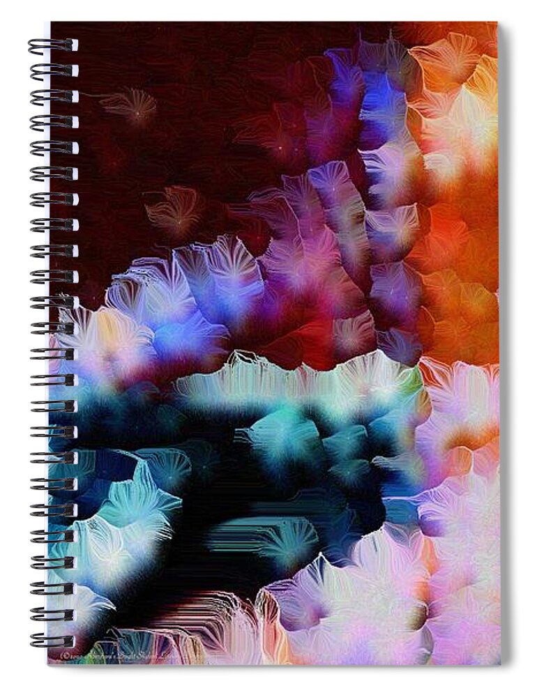 Populations Spiral Notebook featuring the mixed media Battle Against the COVID-19 Curve by Aberjhani
