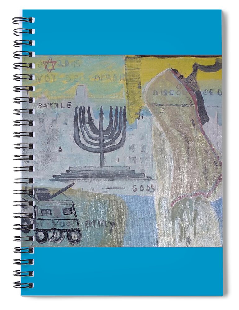 Jewish Spiral Notebook featuring the painting Battle Is God's by Suzanne Berthier