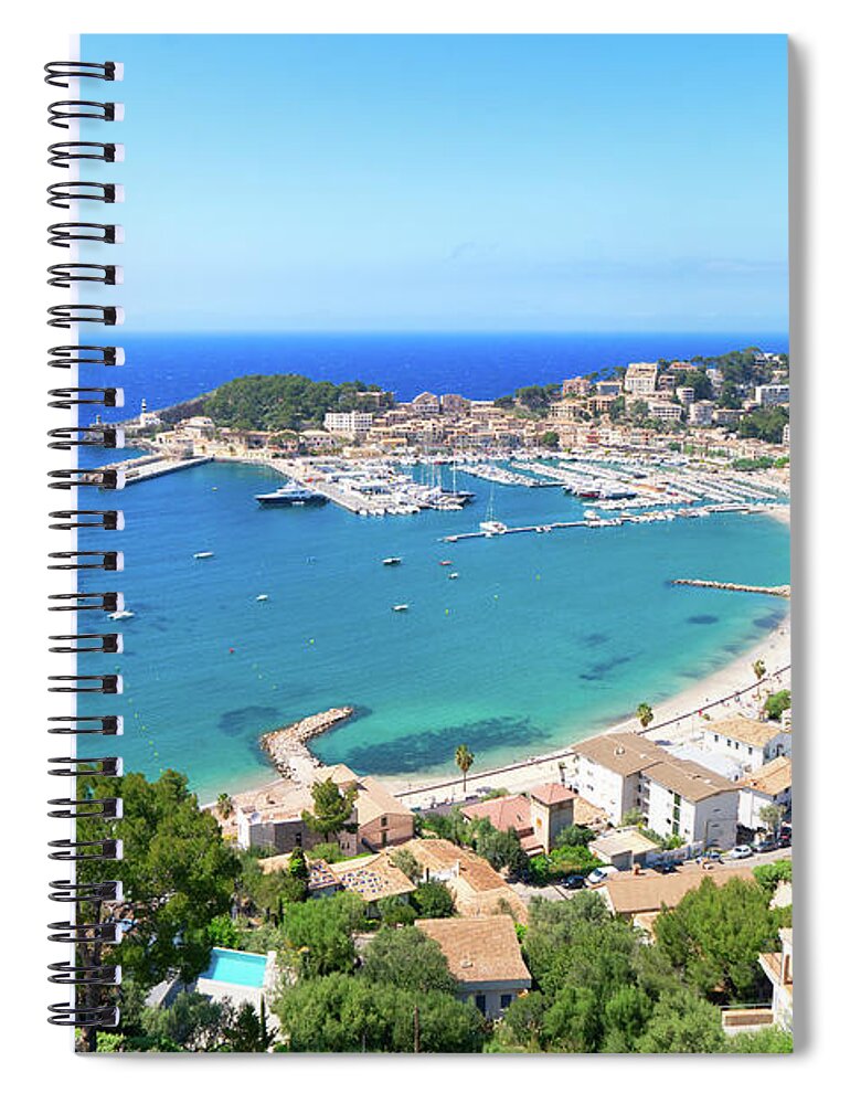 Port Spiral Notebook featuring the photograph Bay of Port Soller by Anastasy Yarmolovich