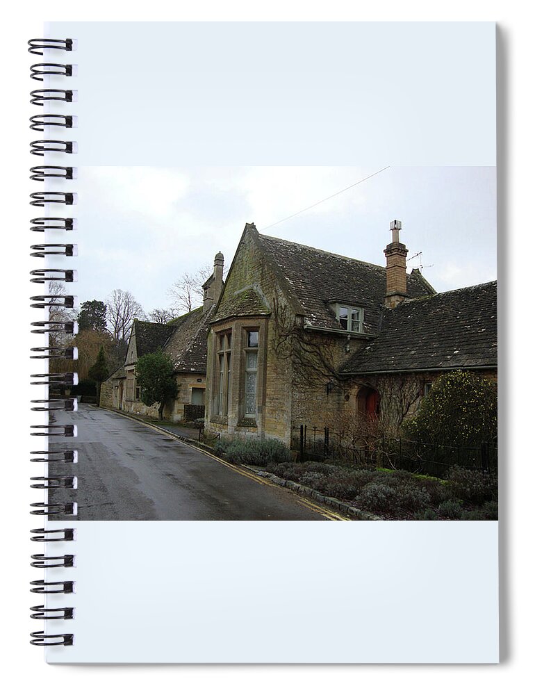 Medieval Village Spiral Notebook featuring the photograph Bay Windows in the Cotswolds by Roxy Rich