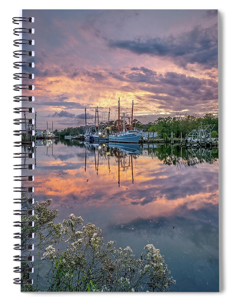 Sunset Spiral Notebook featuring the photograph Bayou Sunset 3, 11/6/20 by Brad Boland