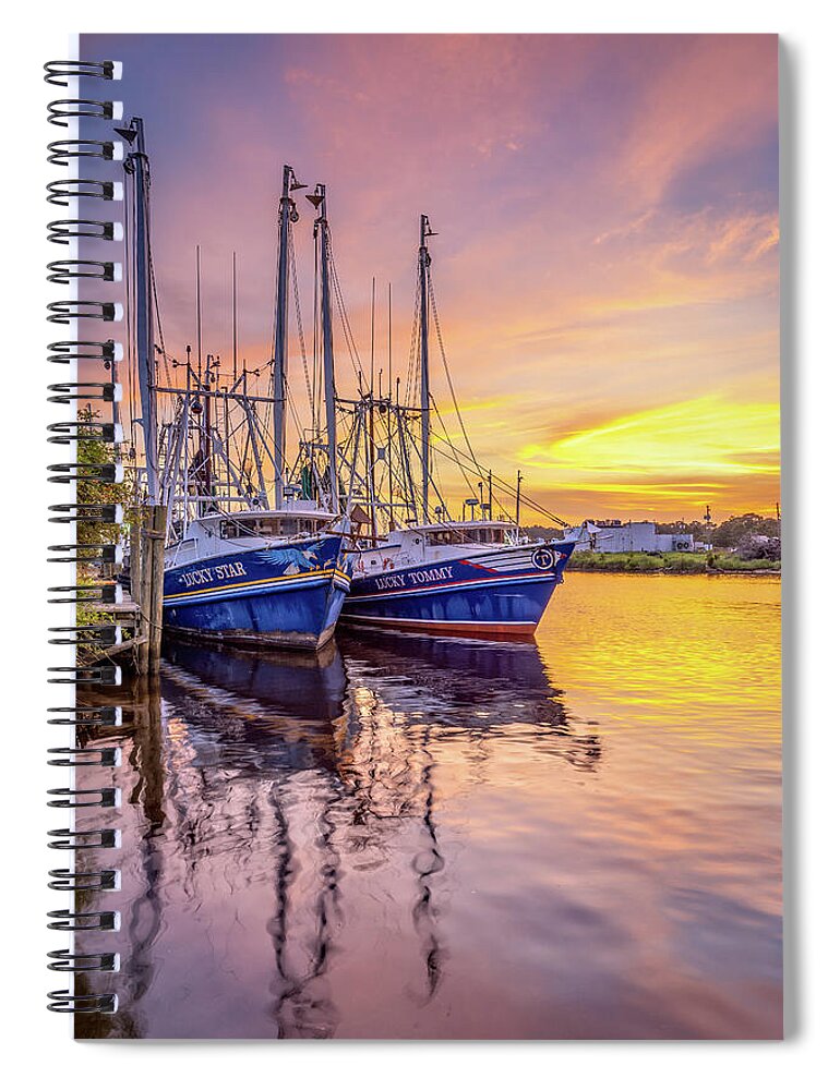Bayou Spiral Notebook featuring the photograph Bayou Sunset, 6/12/21 by Brad Boland