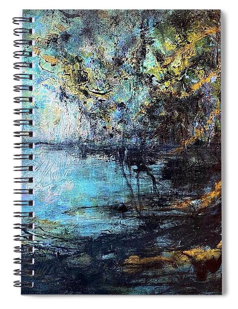 Landscape Painting Spiral Notebook featuring the painting Bayou Voodoo by Francelle Theriot