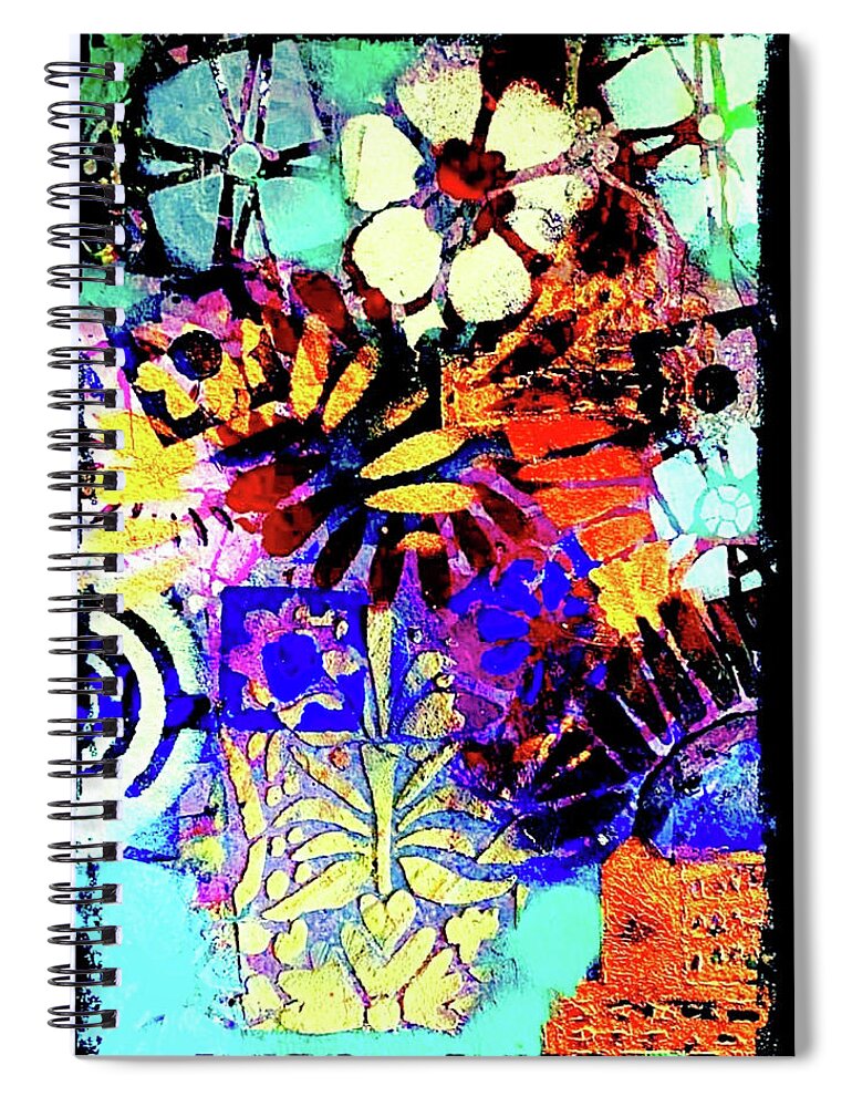 #flowers Spiral Notebook featuring the painting Be Happy by Tommy McDonell