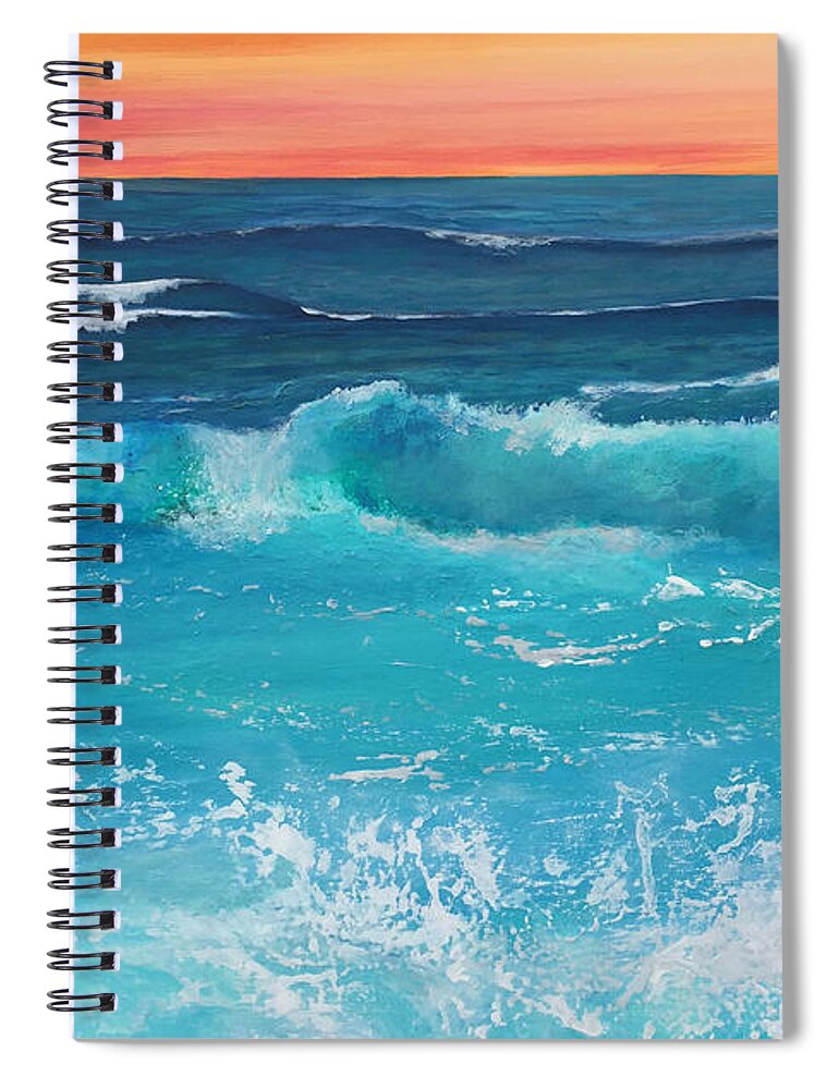  Spiral Notebook featuring the painting Be Strong and Courageous by Linda Bailey