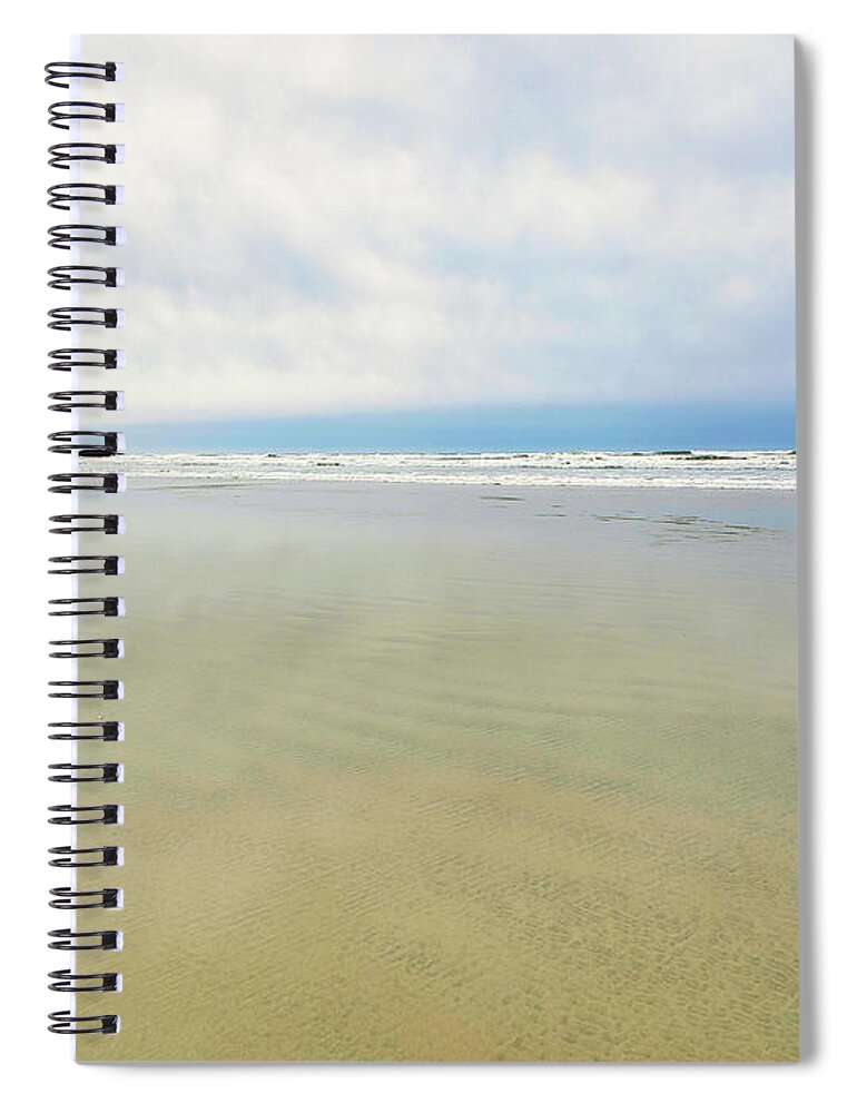 Seascape Spiral Notebook featuring the photograph Beach and Sea by Allan Van Gasbeck