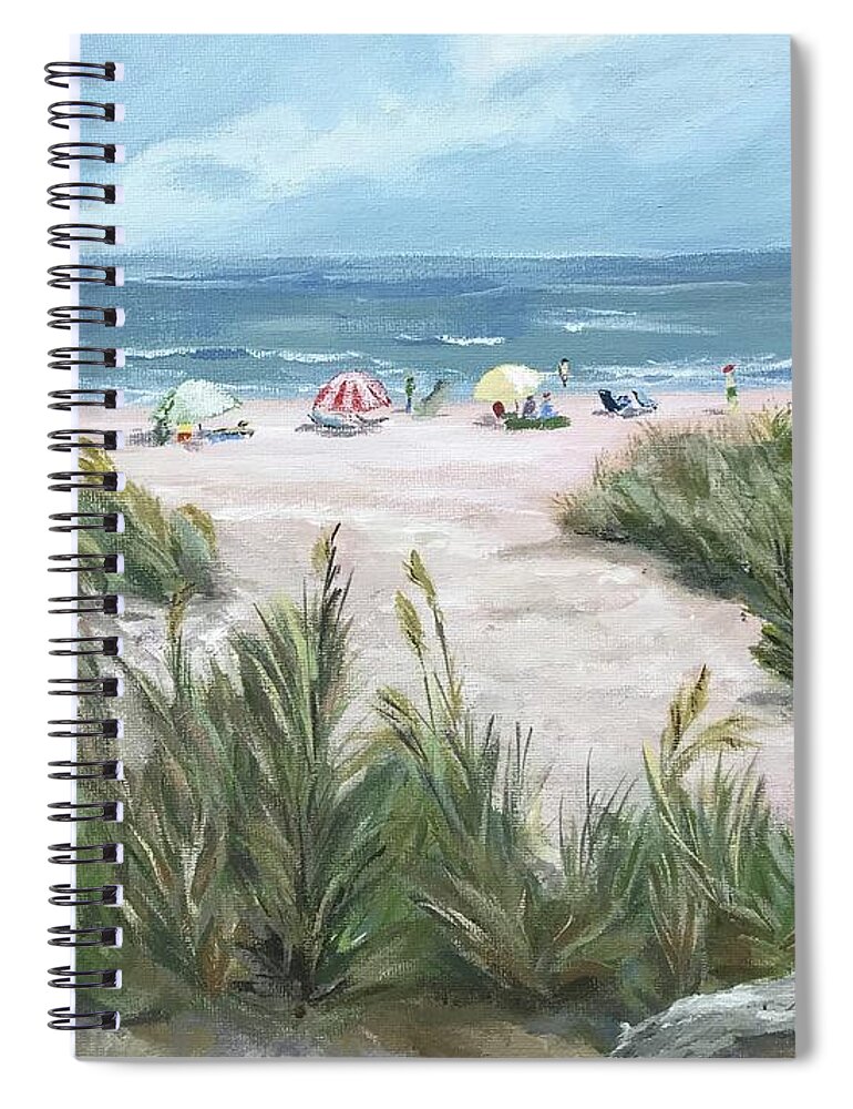 Shore Spiral Notebook featuring the painting Beach Base Camp by Deborah Smith