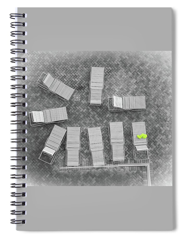 Beach Spiral Notebook featuring the photograph Beach Chairs from Above by James C Richardson