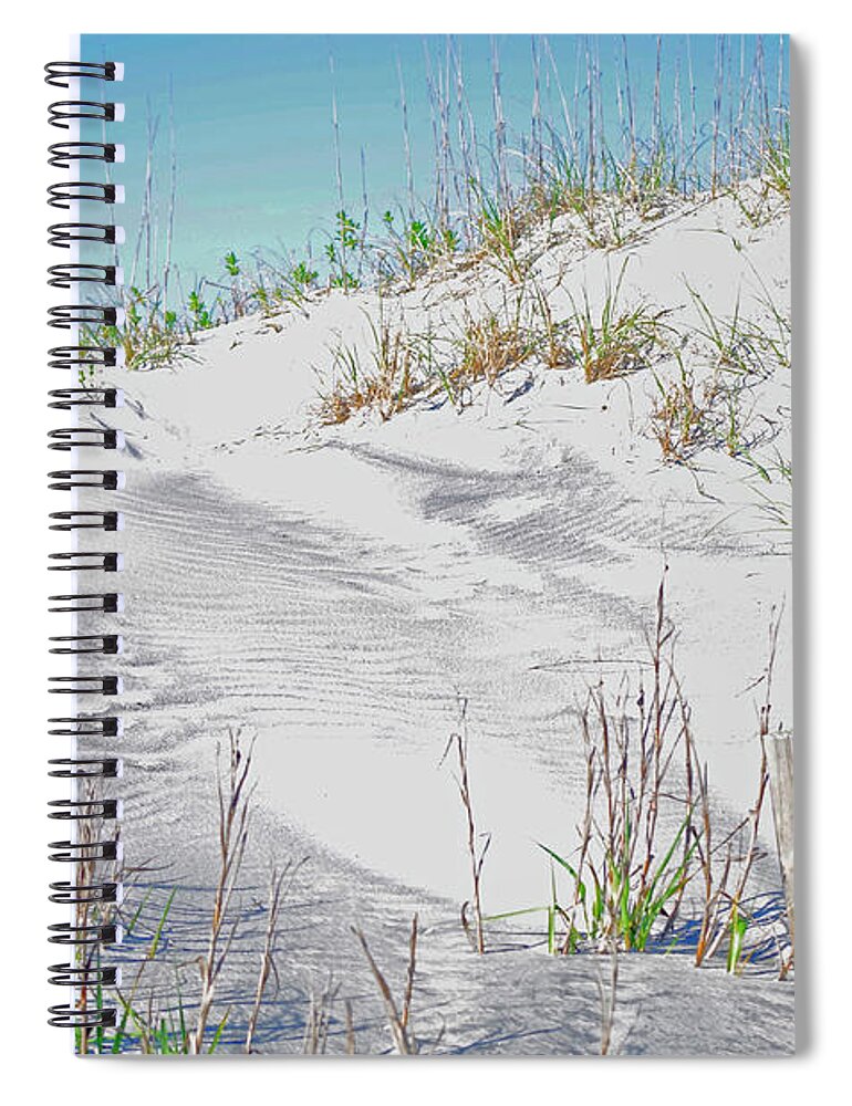 Beach Sand Dune In Florida Coast. Spiral Notebook featuring the photograph Beach dune by Bess Carter