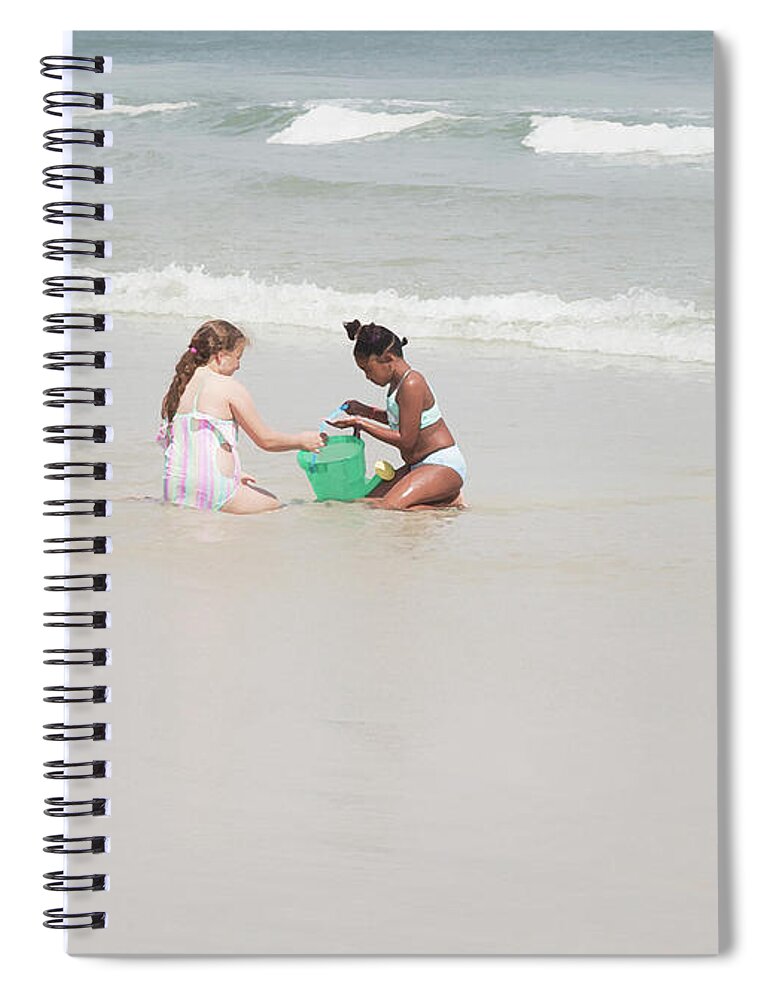 Beach Moments Spiral Notebook featuring the photograph Beach Moments Friends by Neala McCarten