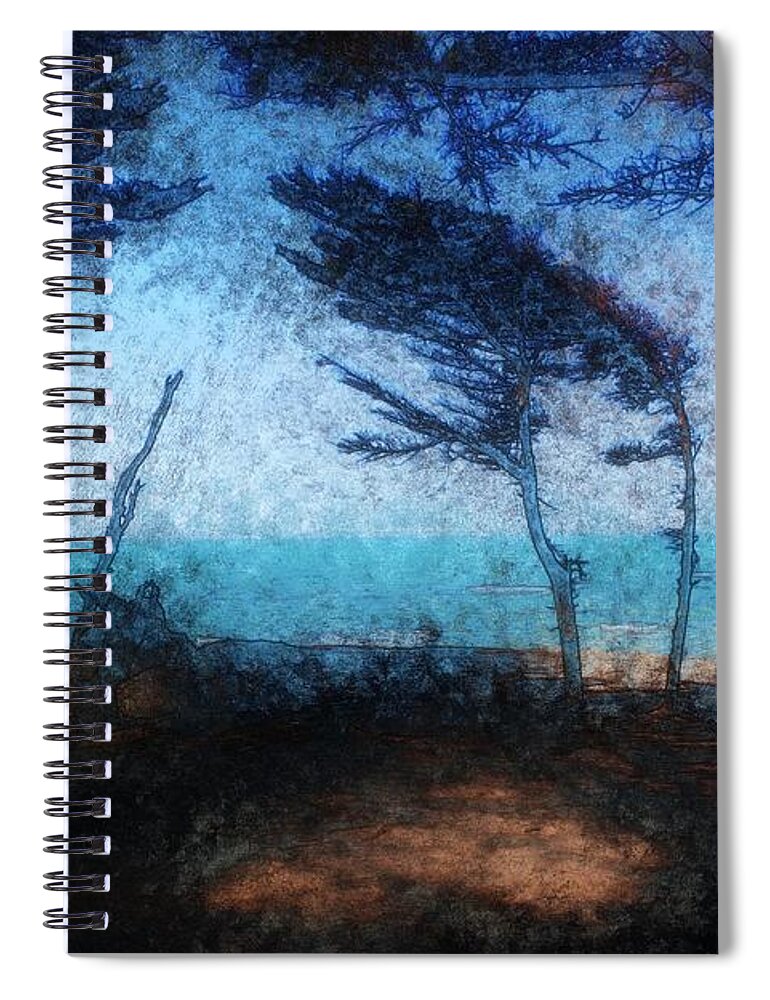 Beach Spiral Notebook featuring the photograph Beach Pines in the Breeze by Katherine Erickson