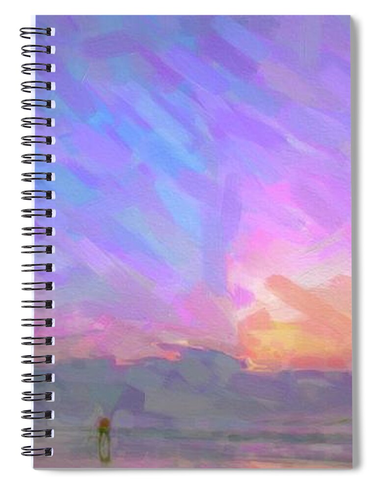 Beach Spiral Notebook featuring the painting Beach sunlight by Darrell Foster