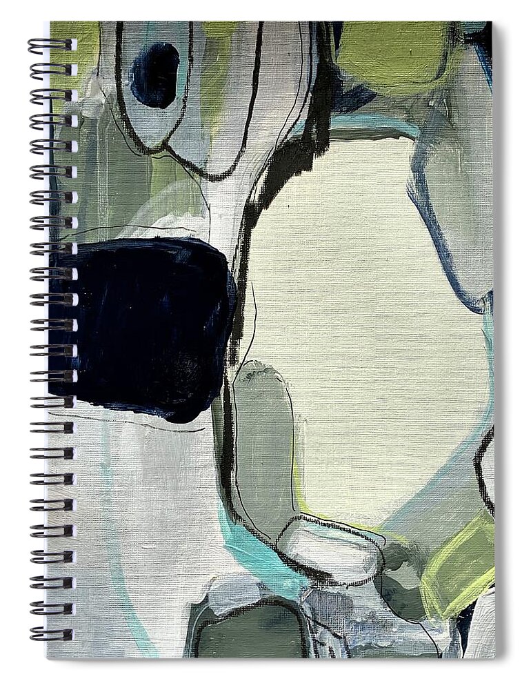 Deep Blue Spiral Notebook featuring the painting Beach Town 3 by Darlene Watson