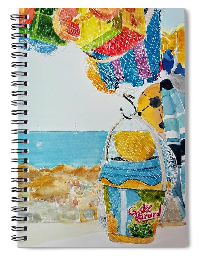 Beach Spiral Notebook featuring the painting Beach Toys for Sale by Sandie Croft