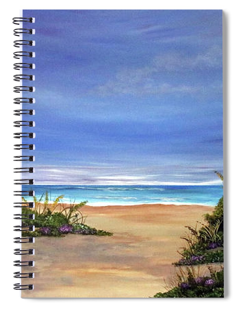 Seascape Spiral Notebook featuring the painting Beach Walk by Judith Rowe