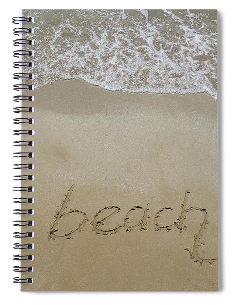 Dream Beach Spiral Notebook featuring the photograph Beach, Written In Fine Sand by Adriana Mueller
