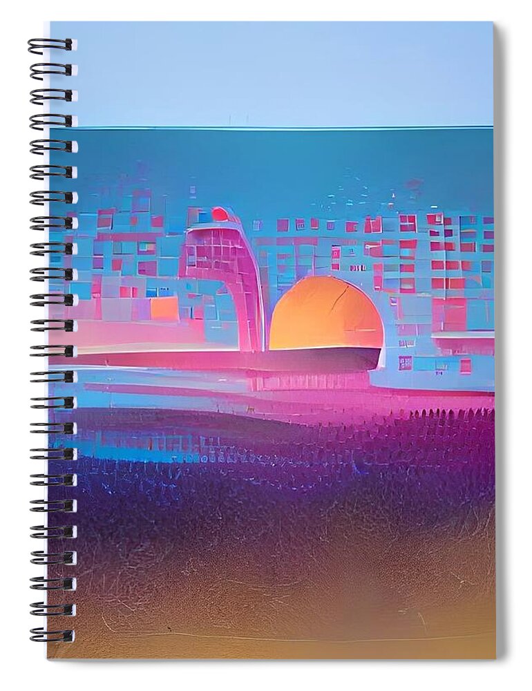  Spiral Notebook featuring the digital art Beachamus by Rod Turner