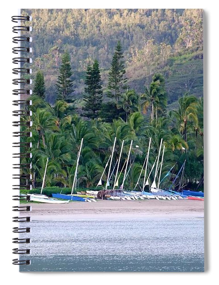 Hanalei Bay Spiral Notebook featuring the photograph Beached Overnight by Mary Deal