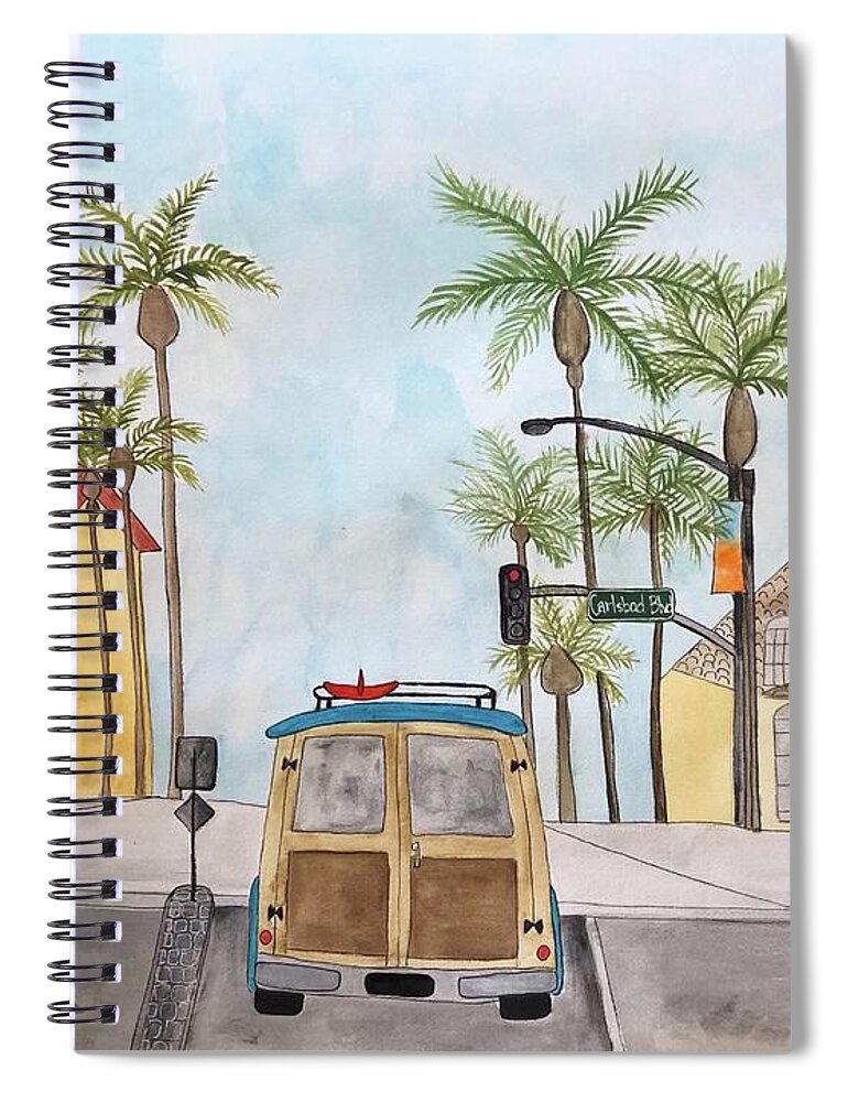 Beach Spiral Notebook featuring the painting Beachtown by Monica Martin