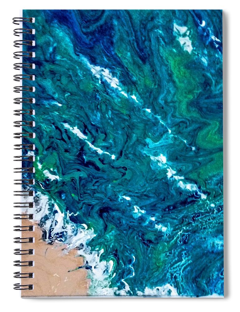 Beach Spiral Notebook featuring the painting Beachy by Anna Adams