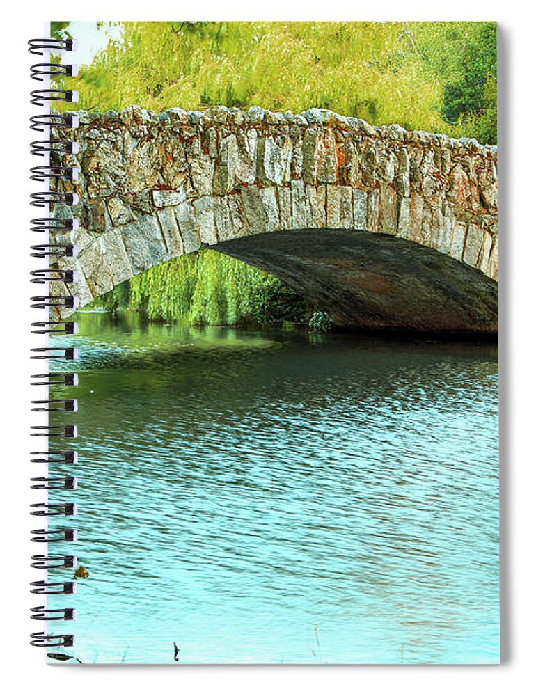 Stone Bridge Spiral Notebook featuring the photograph Beacon Hill Park Stone Bridge by Randy Bradley