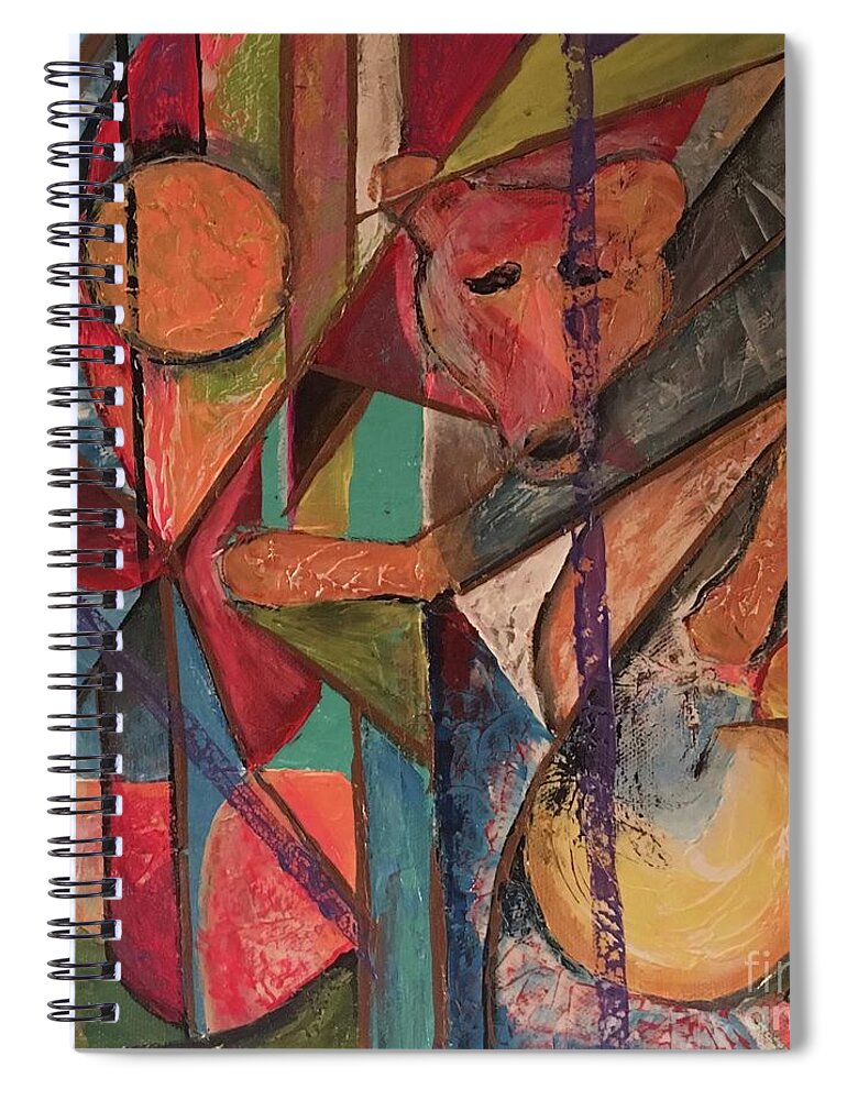 Art Work Spiral Notebook featuring the painting Bear by Maria Karlosak