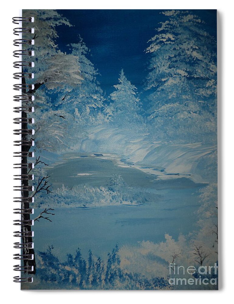Donnsart1 Spiral Notebook featuring the painting Beautiful Chilly Winter Painting # 204 by Donald Northup