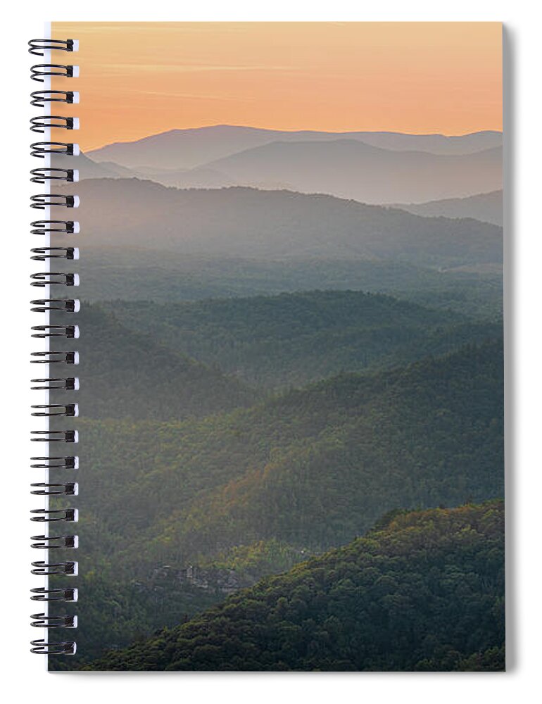 Linville Gorge Spiral Notebook featuring the photograph Beautiful Linville Gorge Hawksbill Mountain North Carolina by Jordan Hill