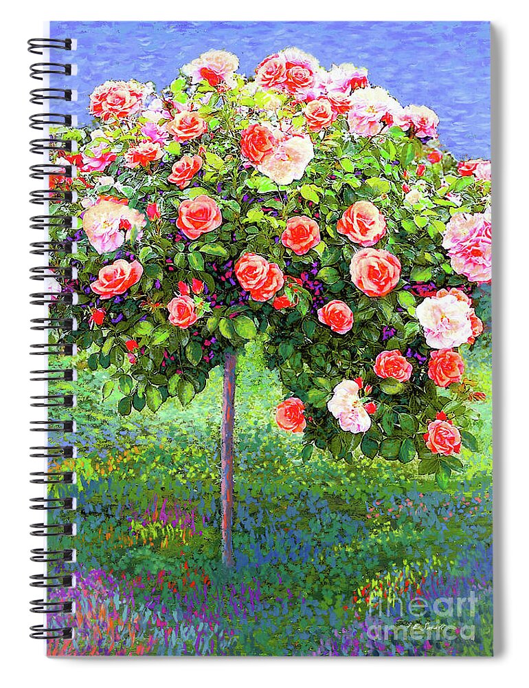 Tree Spiral Notebook featuring the painting Beautiful Little Rose Tree by Jane Small