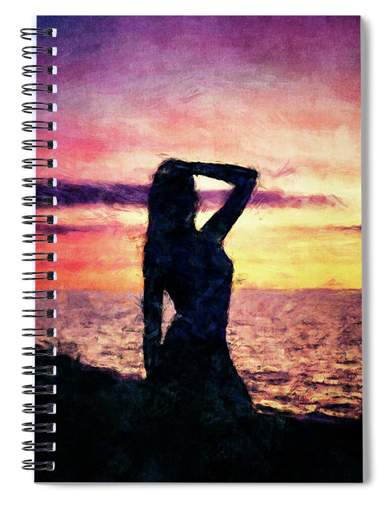 Beauty Spiral Notebook featuring the digital art Beautiful Silhouette by Phil Perkins