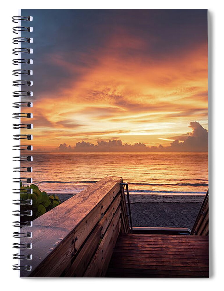 Beach Spiral Notebook featuring the photograph Beautiful World - Beach Sunrise by Laura Fasulo