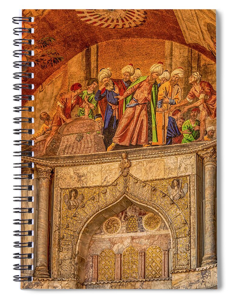 Patriarchal Cathedral Basilica Of Saint Mark Spiral Notebook featuring the photograph Beauty of the Basilica, Venice by Marcy Wielfaert